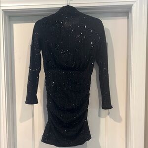Sz medium sequin  black body con dress